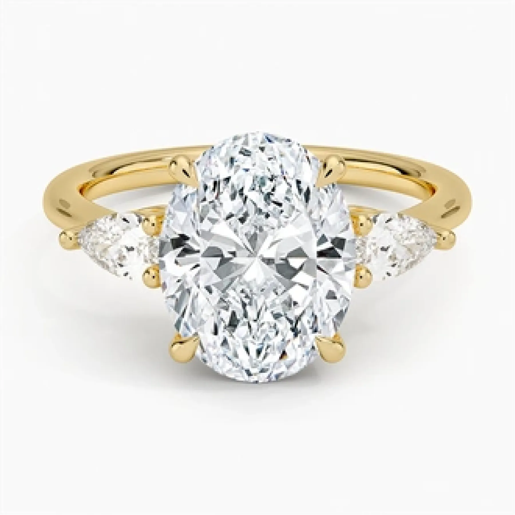 Opera Three Stone with 3ct Oval Certified Lab Diamond