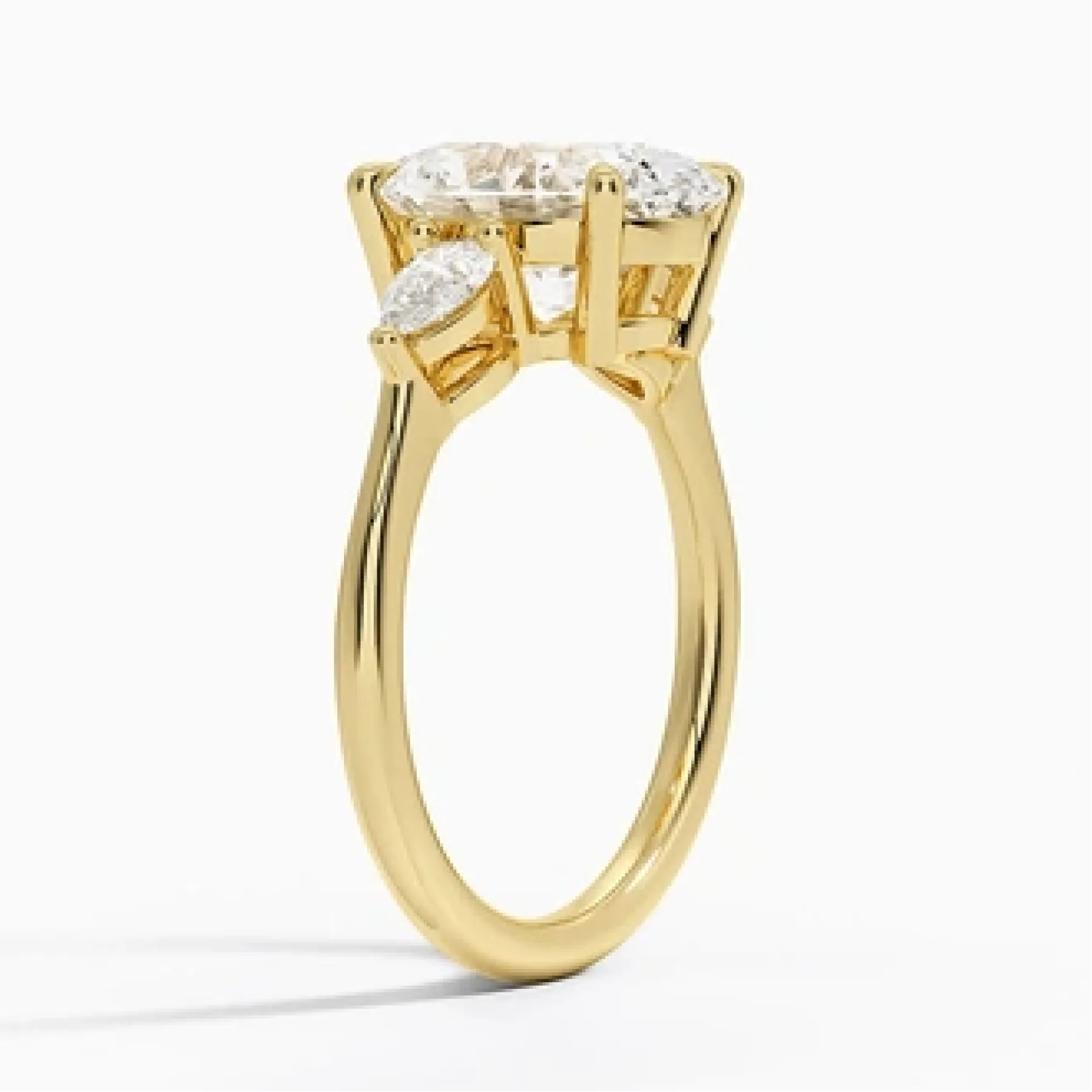 Opera Three Stone with 3ct Oval Certified Lab Diamond