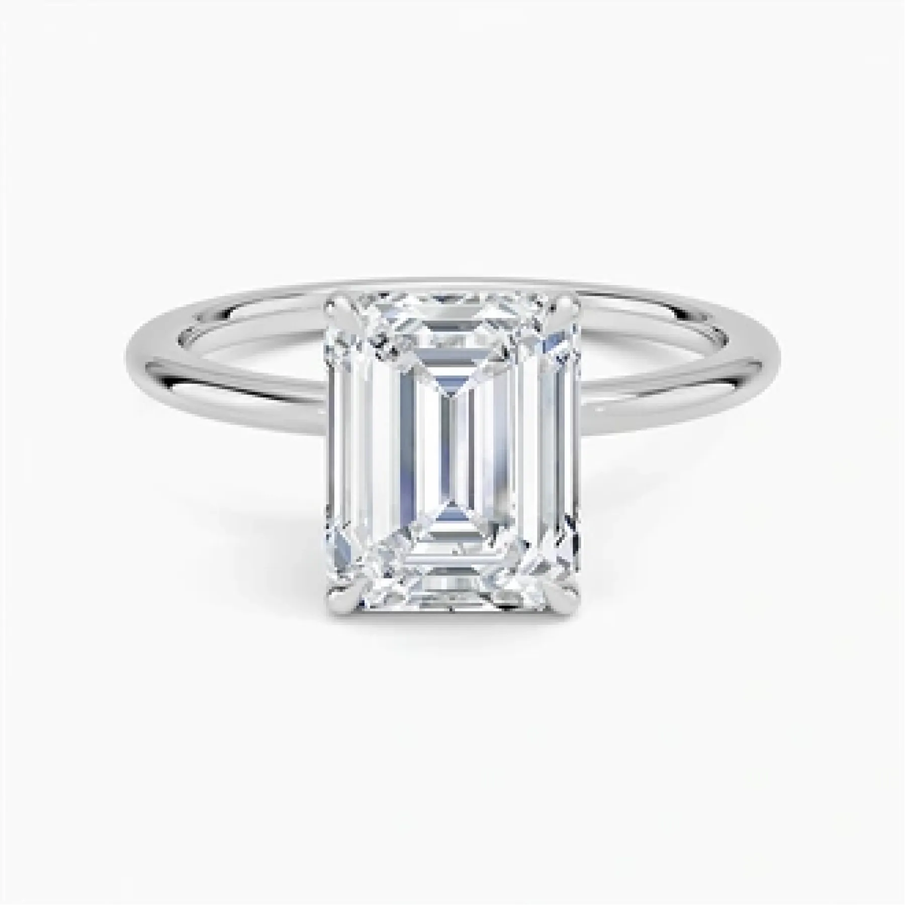 Petite Elodie 1.5mm Solitaire with 2ct Emerald Certified Lab Diamond