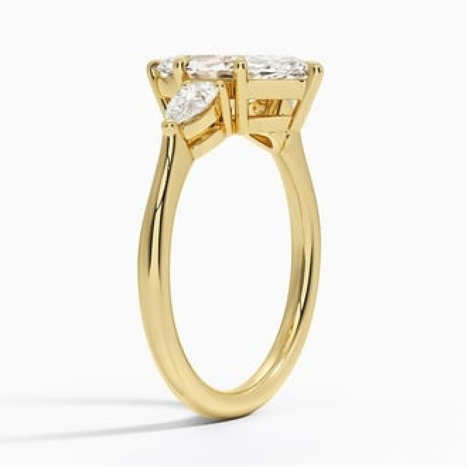 Opera Three Stone with 1.5ct Marquise Certified Lab Diamond