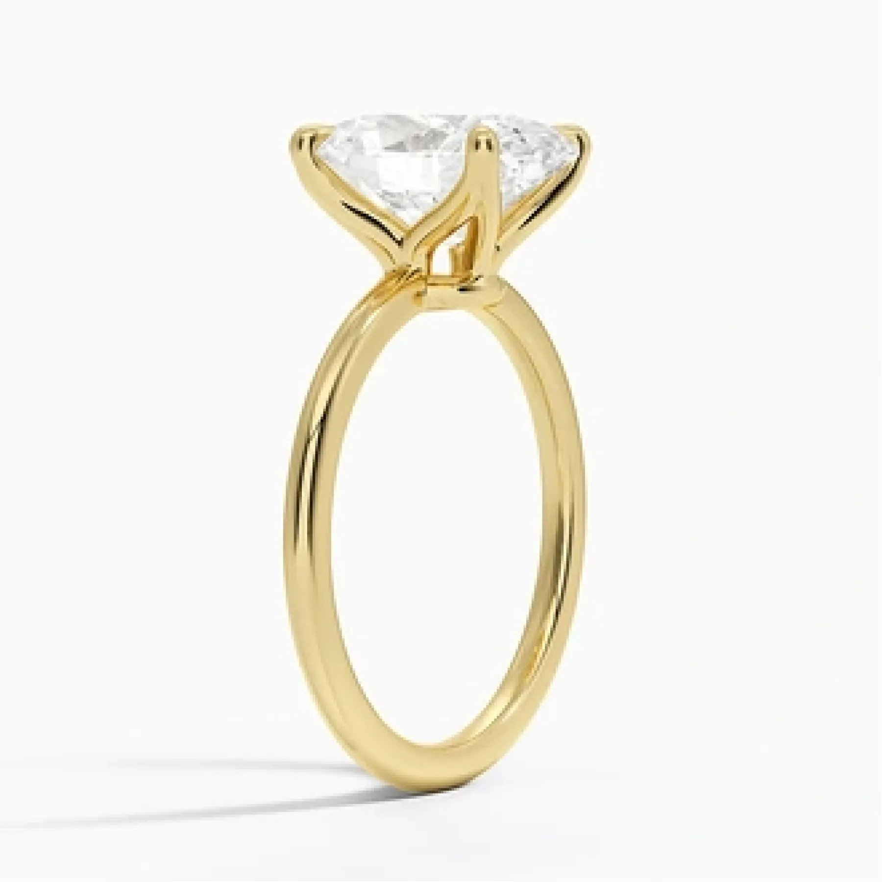 Petite Elodie 1.5mm Solitaire with 3ct Oval Certified Lab Diamond