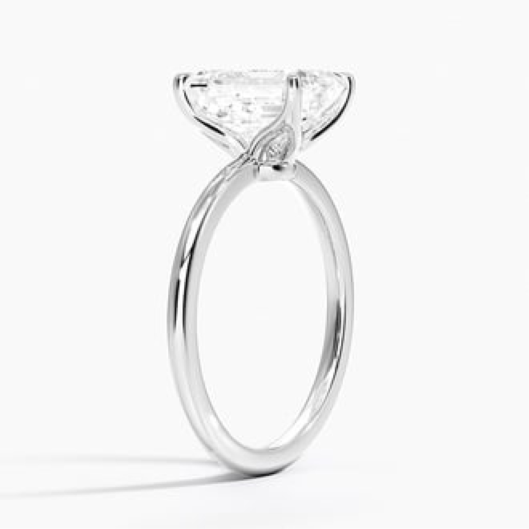 Petite Elodie 1.5mm Solitaire with 2ct Emerald Certified Lab Diamond