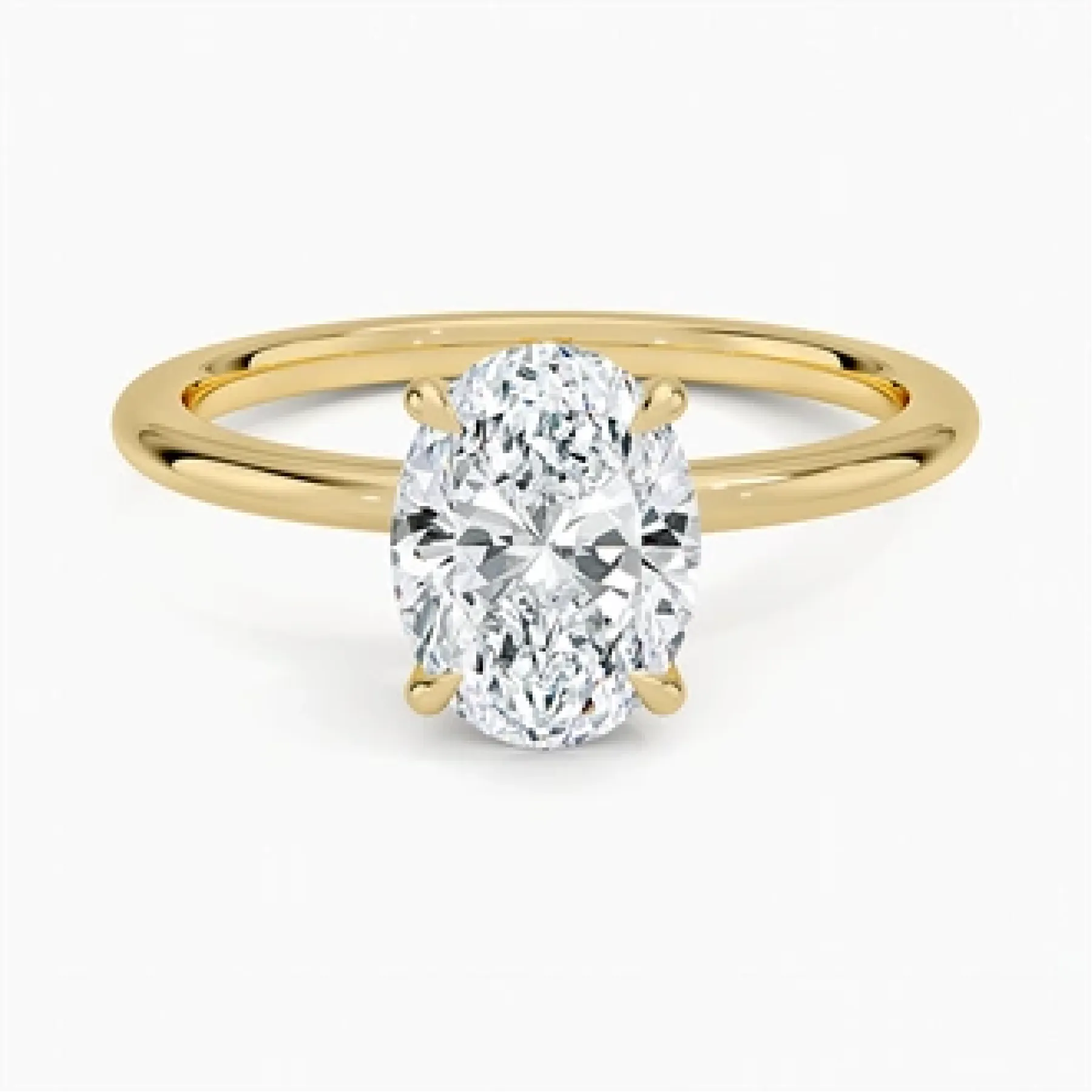 Petite Elodie 1.5mm Solitaire with 1.5ct Oval Certified Lab Diamond