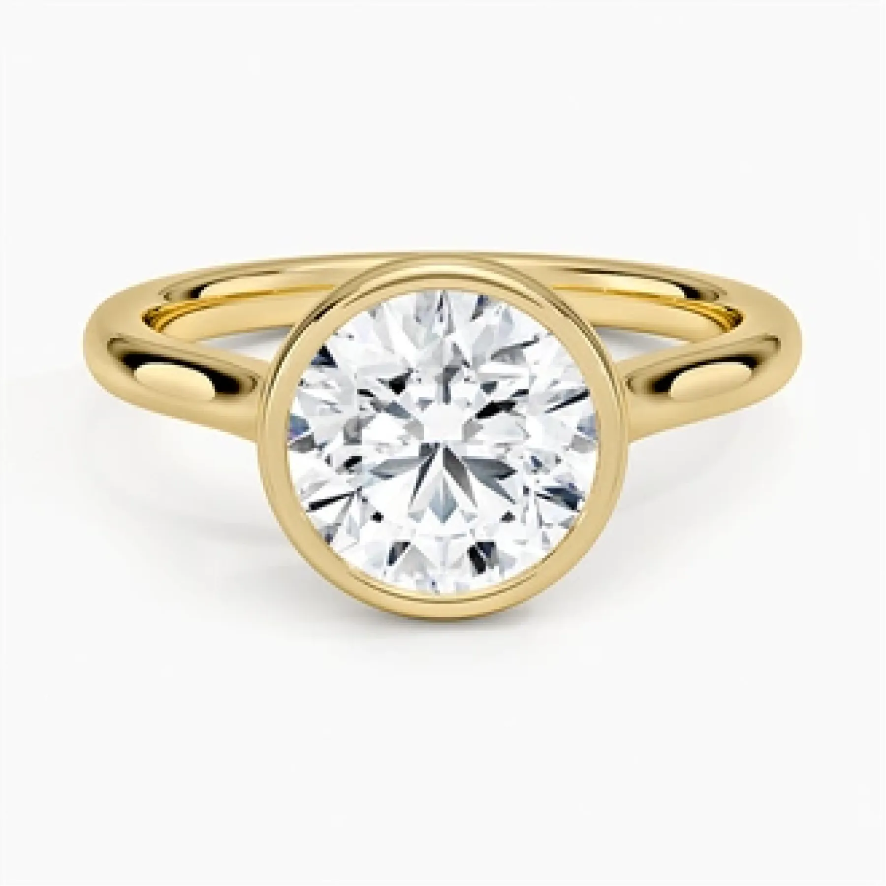 Luna 2mm Bezel with 2ct Round Certified Lab Diamond