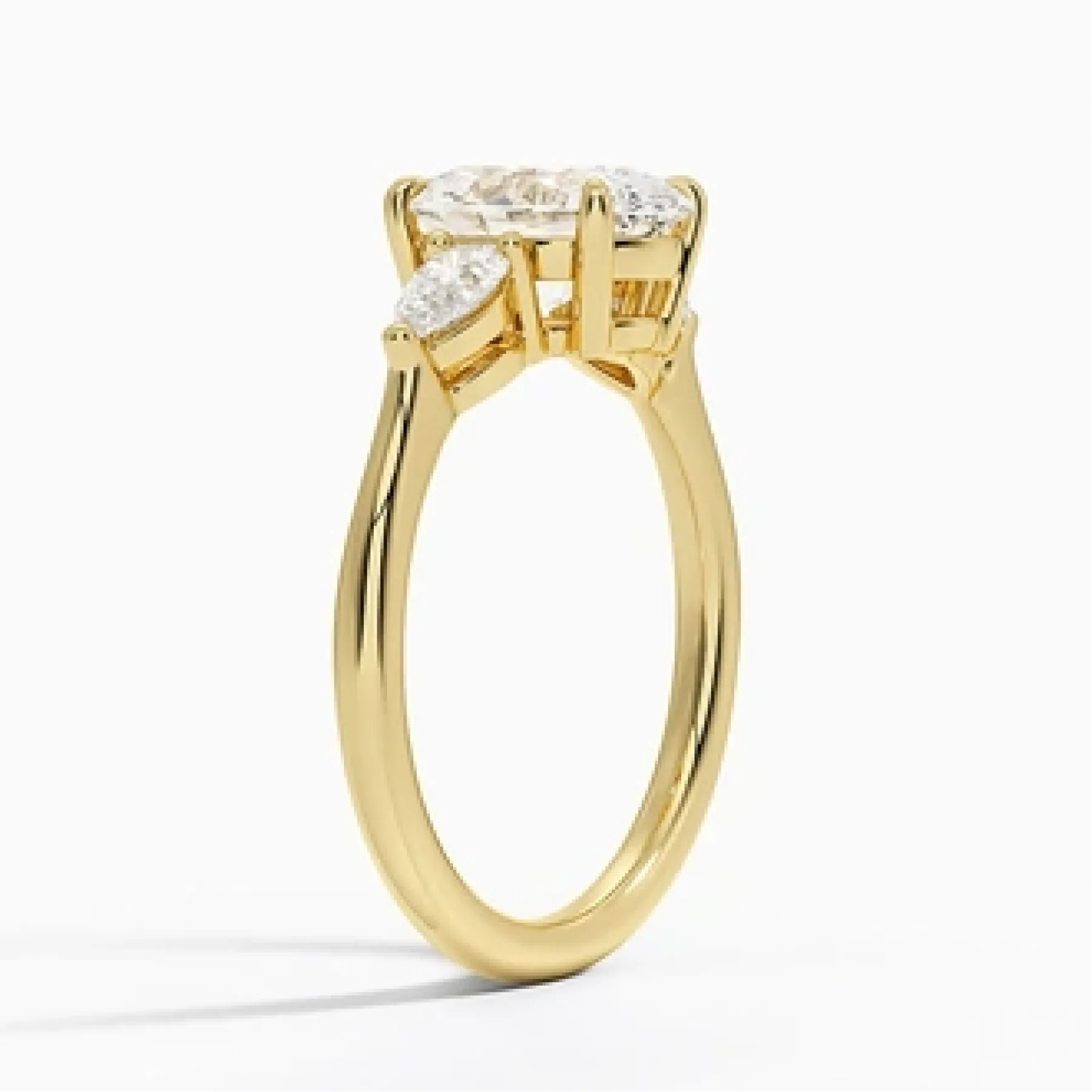 Opera Three Stone with 2ct Oval Certified Lab Diamond