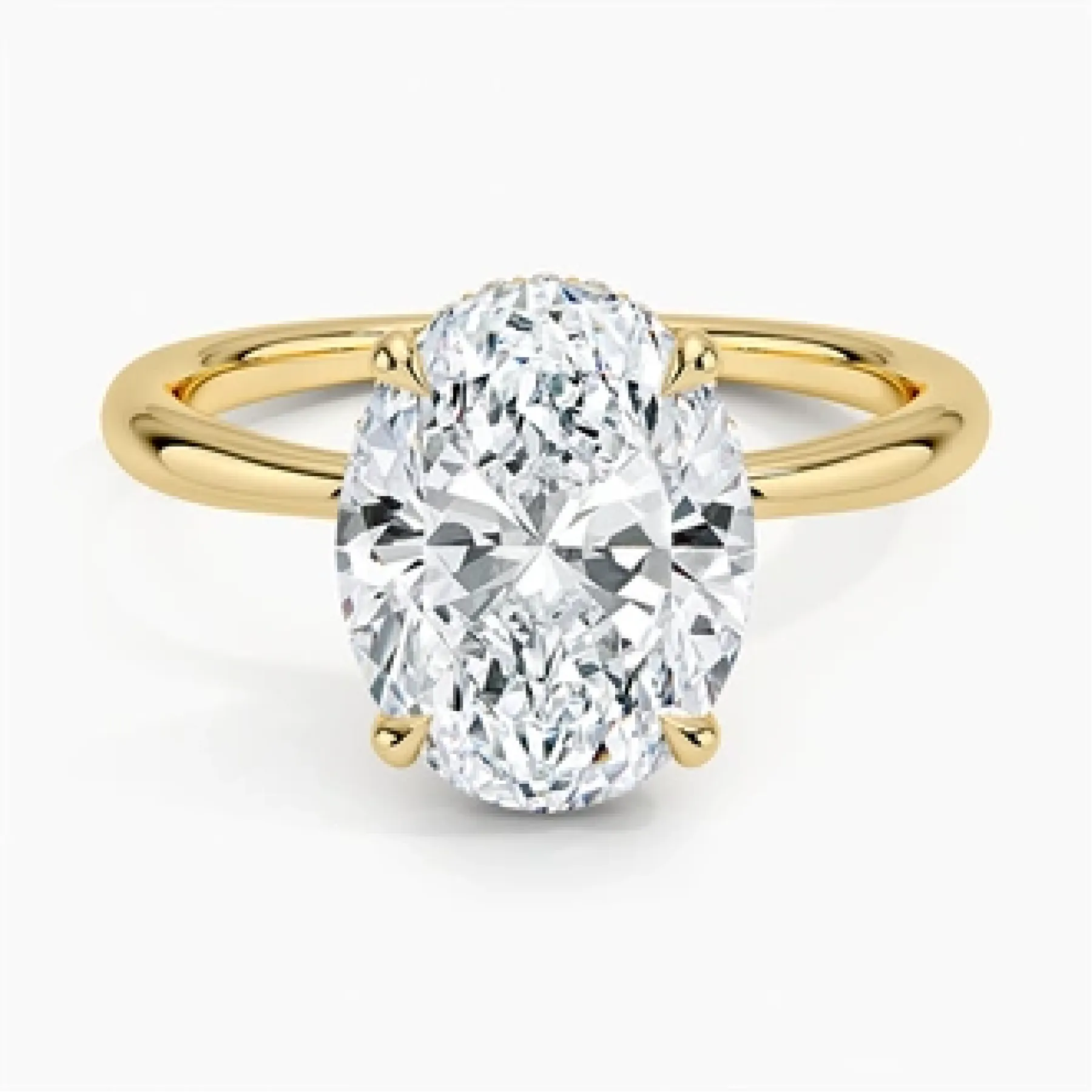 Freesia Hidden Halo with 3ct Oval Certified Lab Diamond