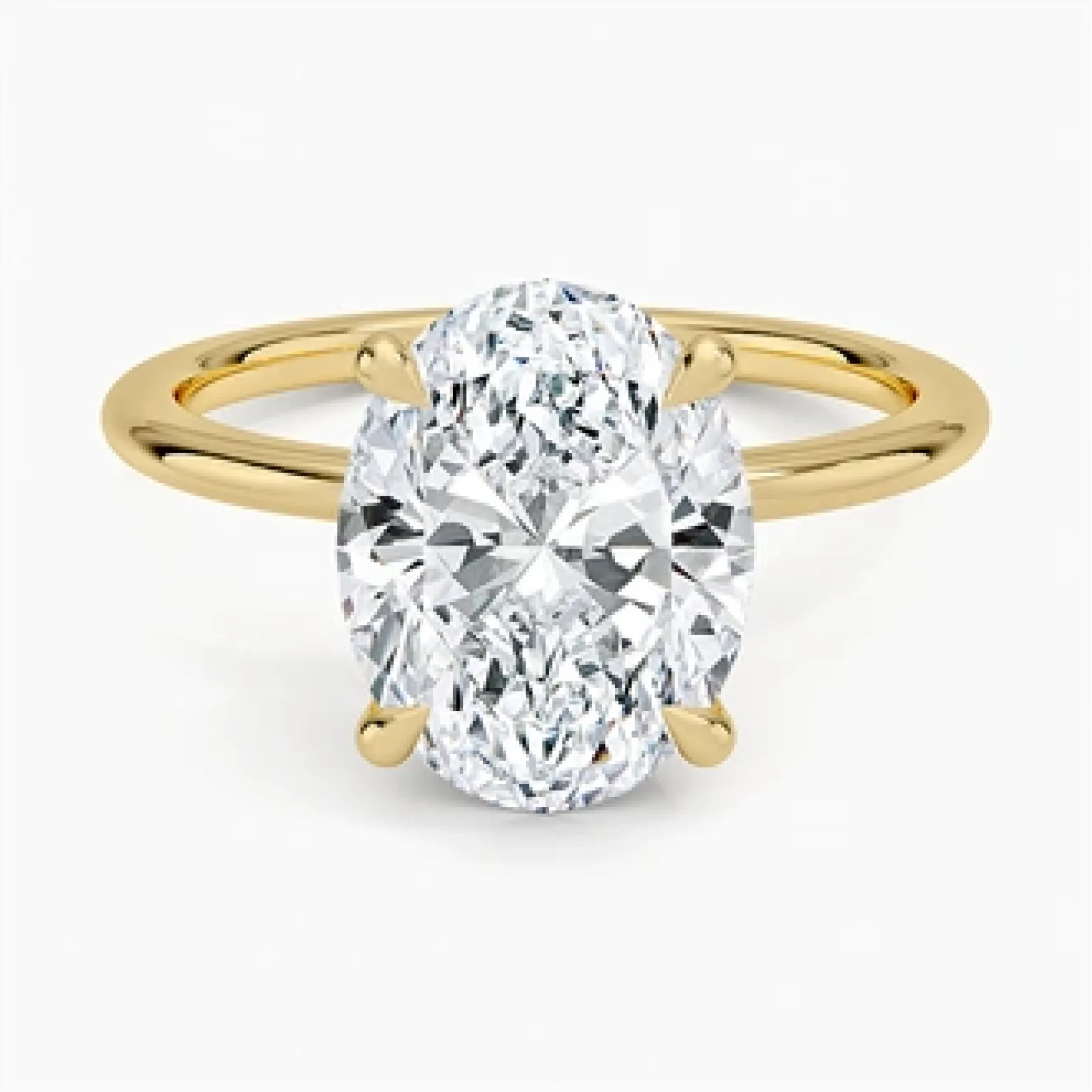 Petite Elodie 1.5mm Solitaire with 3ct Oval Certified Lab Diamond