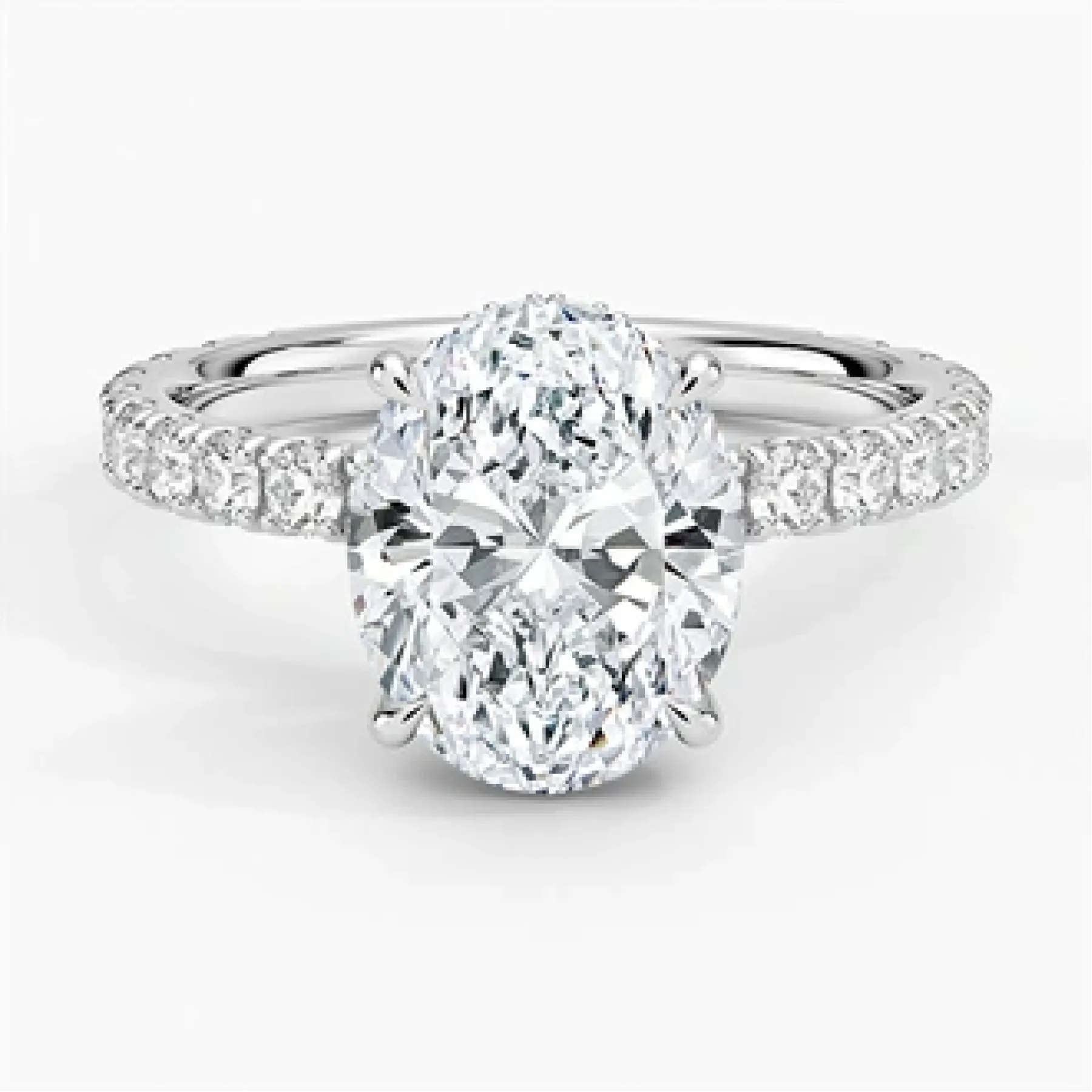 Grand Perfect Fit Three-Quarter with 2.5ct Oval Certified Lab Diamond