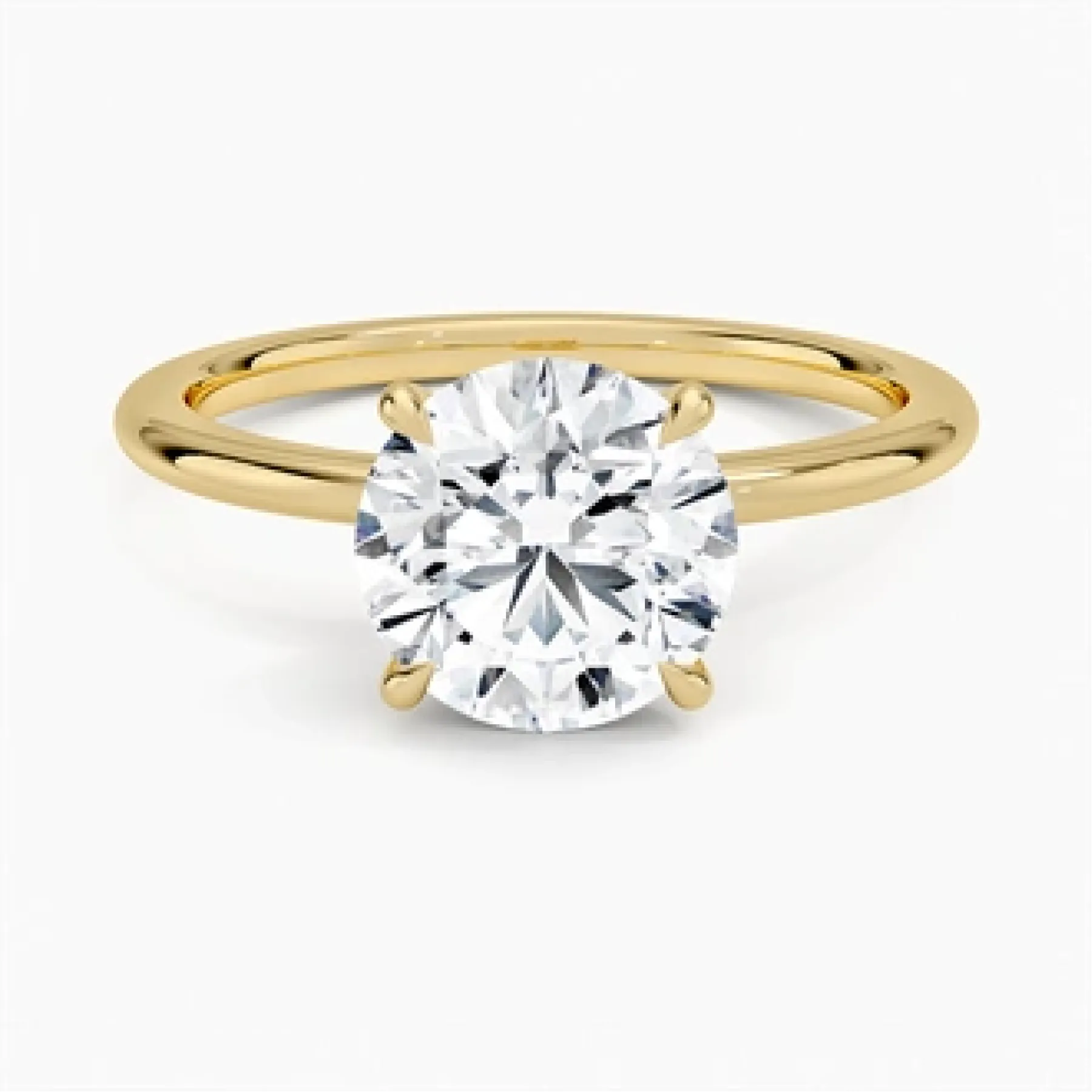 Petite Elodie 1.5mm Solitaire with 2ct Round Certified Lab Diamond