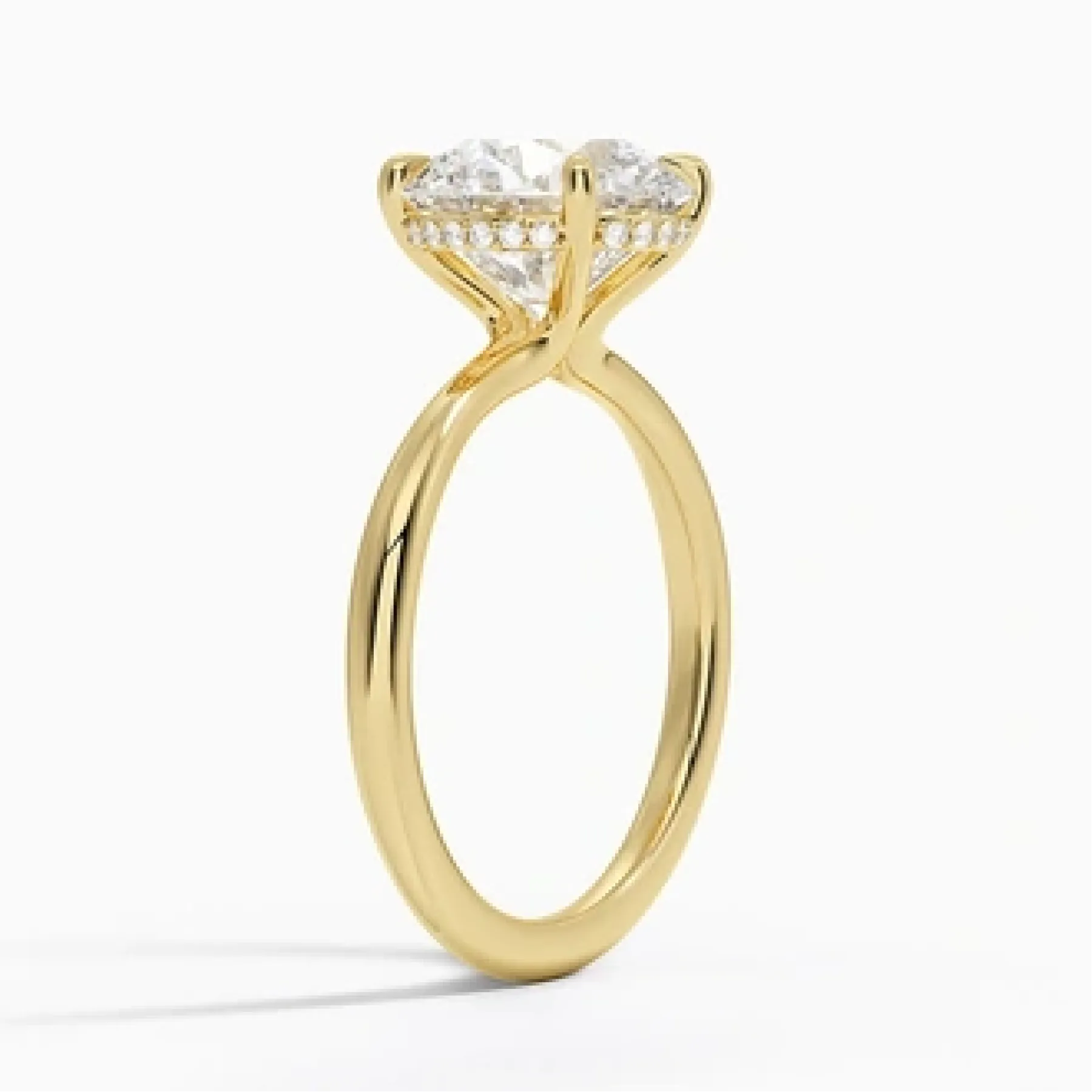 Freesia Hidden Halo with 3ct Round Certified Lab Diamond
