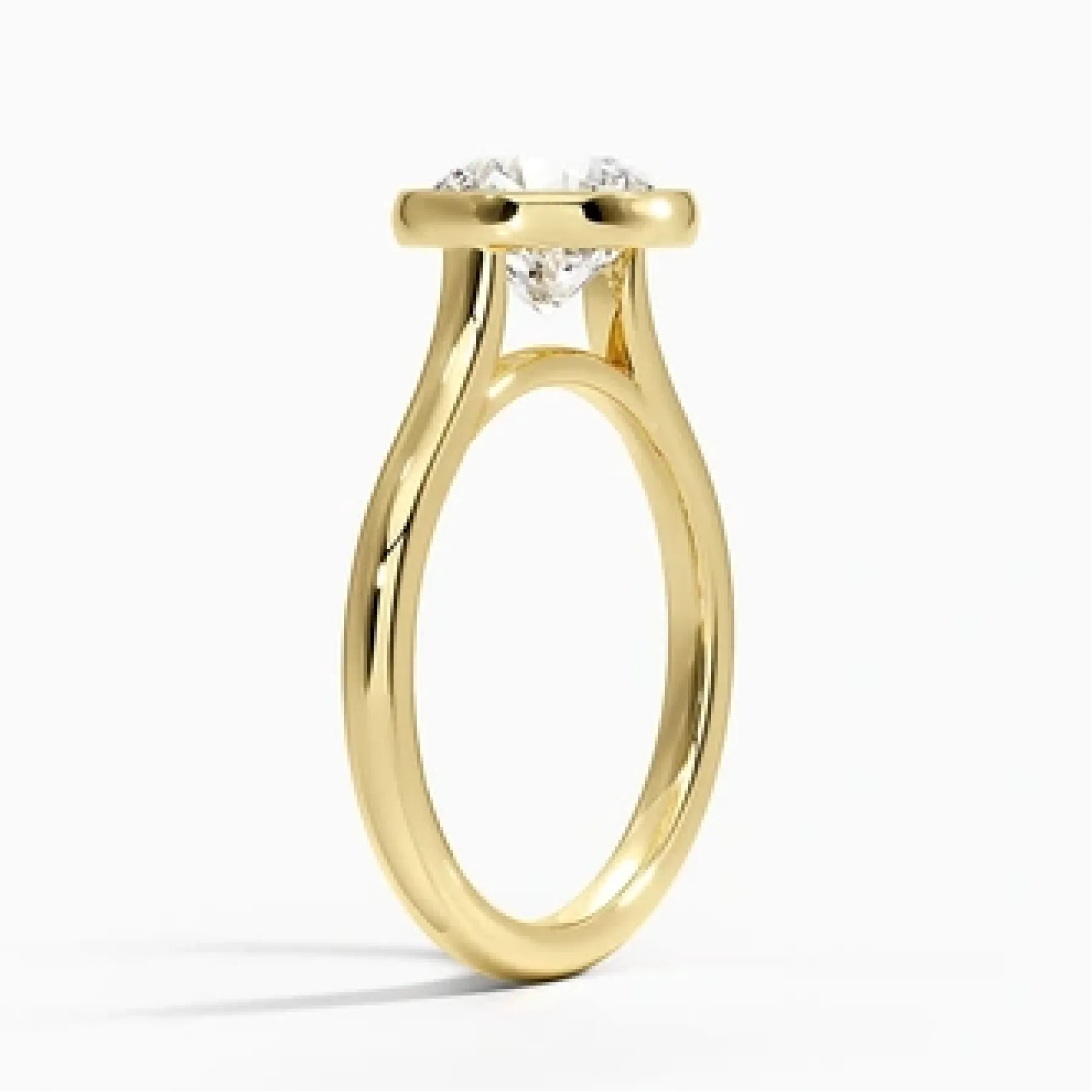 Luna 2mm Bezel with 2ct Round Certified Lab Diamond