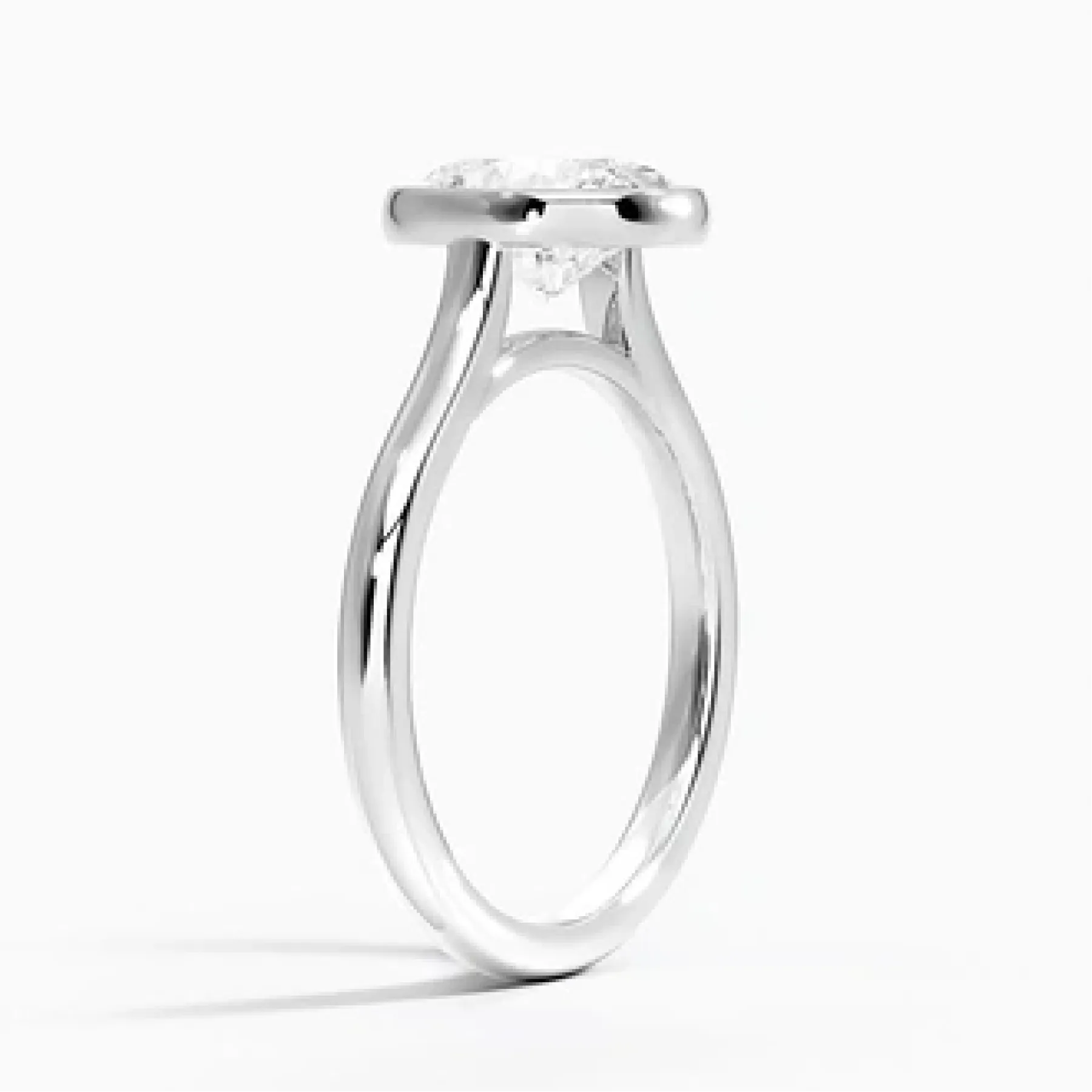 Luna 2mm Bezel with 2ct Oval Certified Lab Diamond