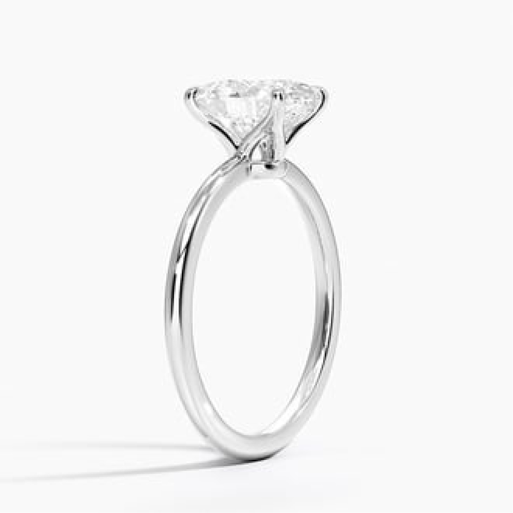 Petite Elodie 1.5mm Solitaire with 2ct Oval Certified Lab Diamond