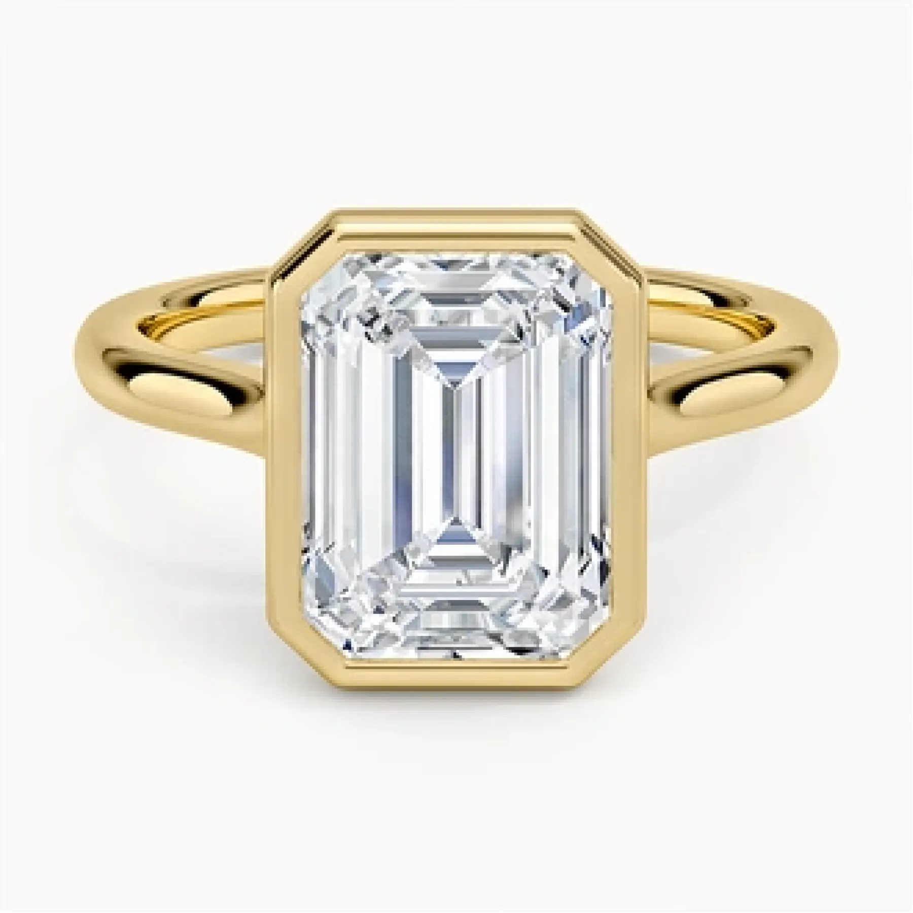 Luna 2mm Bezel Ring with 3ct Emerald Certified Lab Diamond