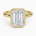 Luna 2mm Bezel Ring with 3ct Emerald Certified Lab Diamond