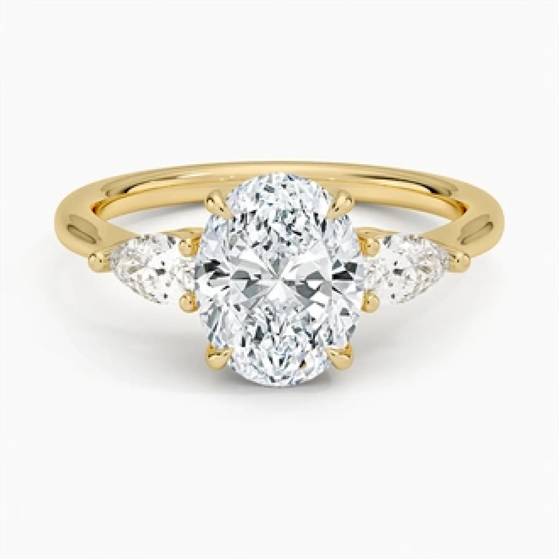 Opera Three Stone with 2ct Oval Certified Lab Diamond