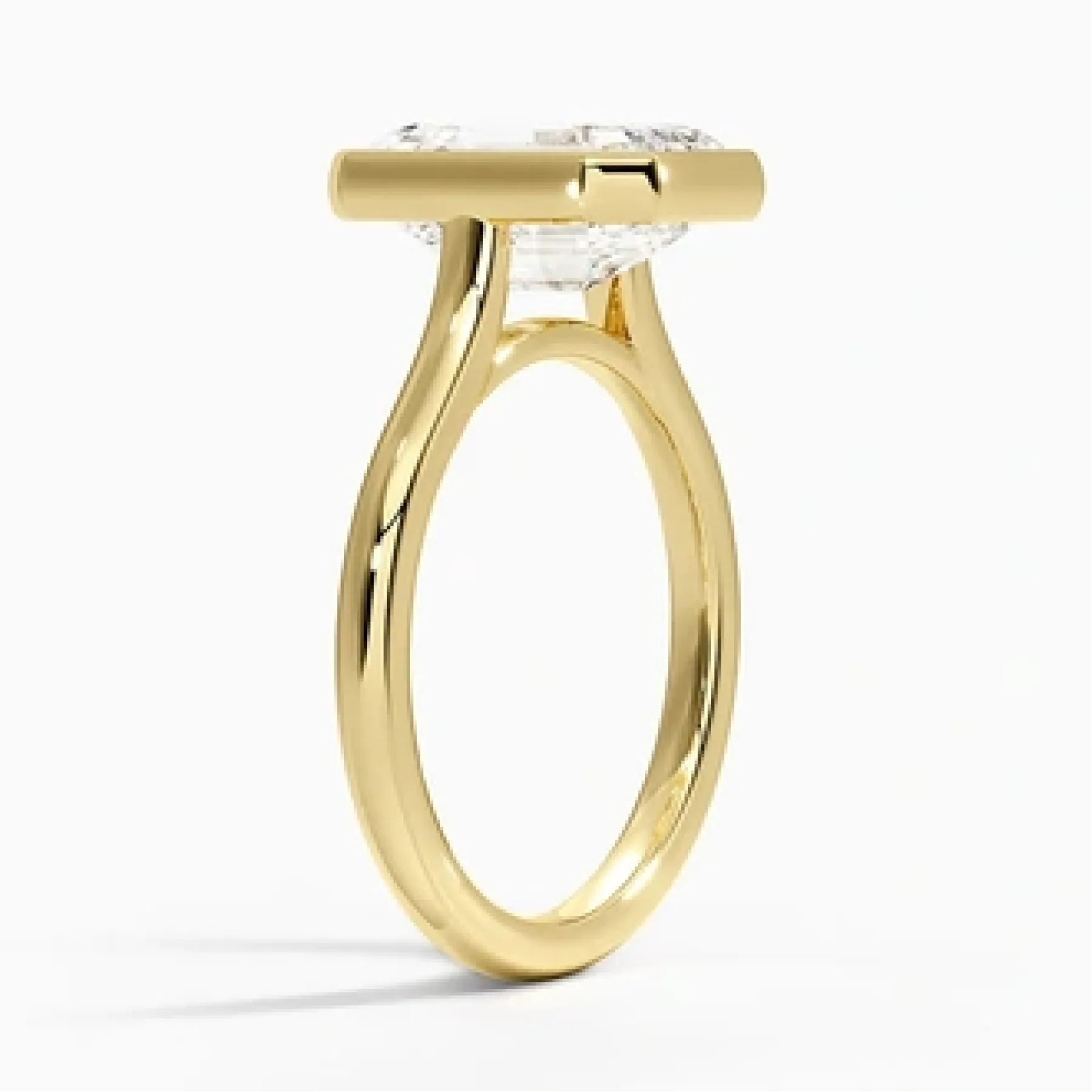 Luna 2mm Bezel Ring with 3ct Emerald Certified Lab Diamond