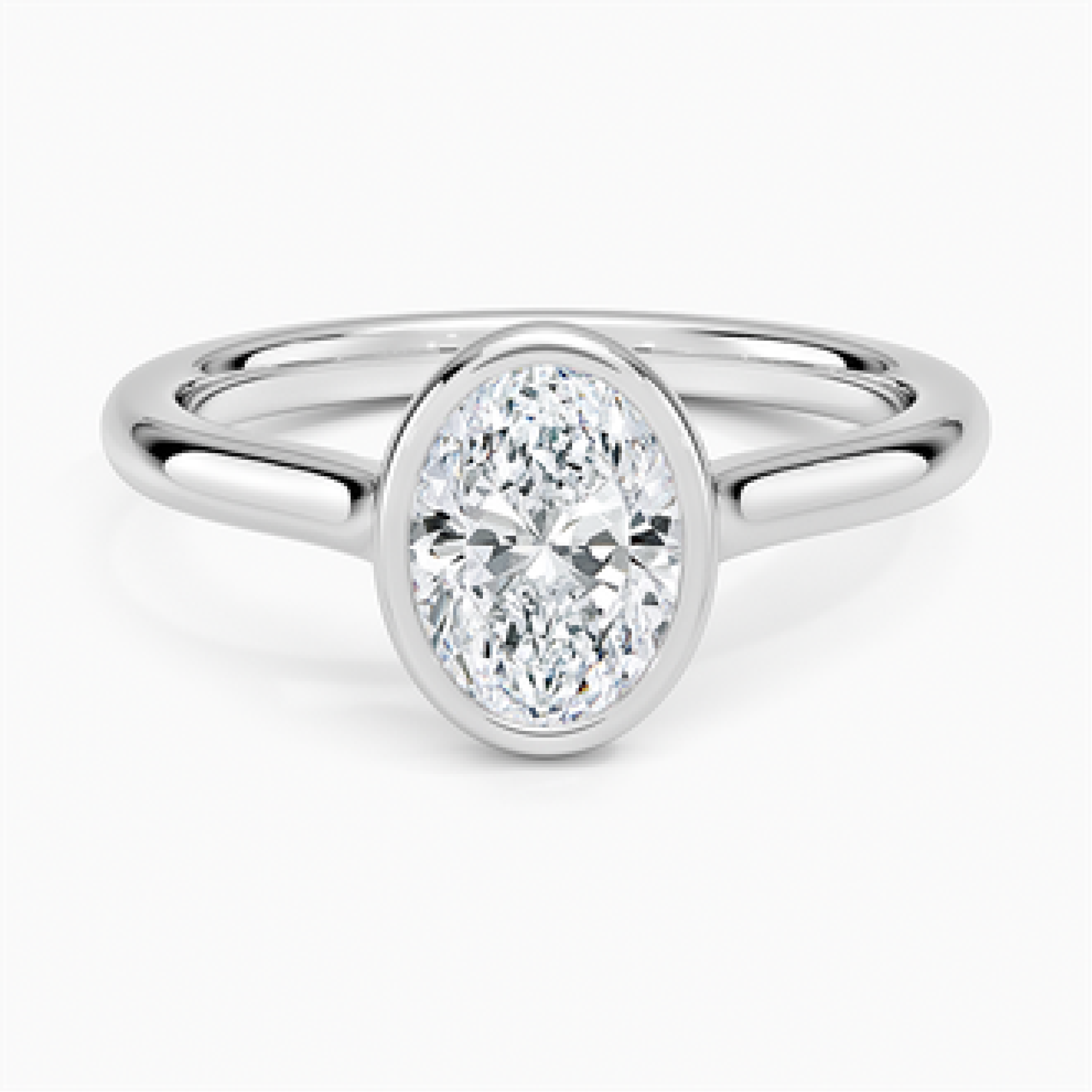 Luna 2mm Bezel with 1ct Oval Certified Lab Diamond