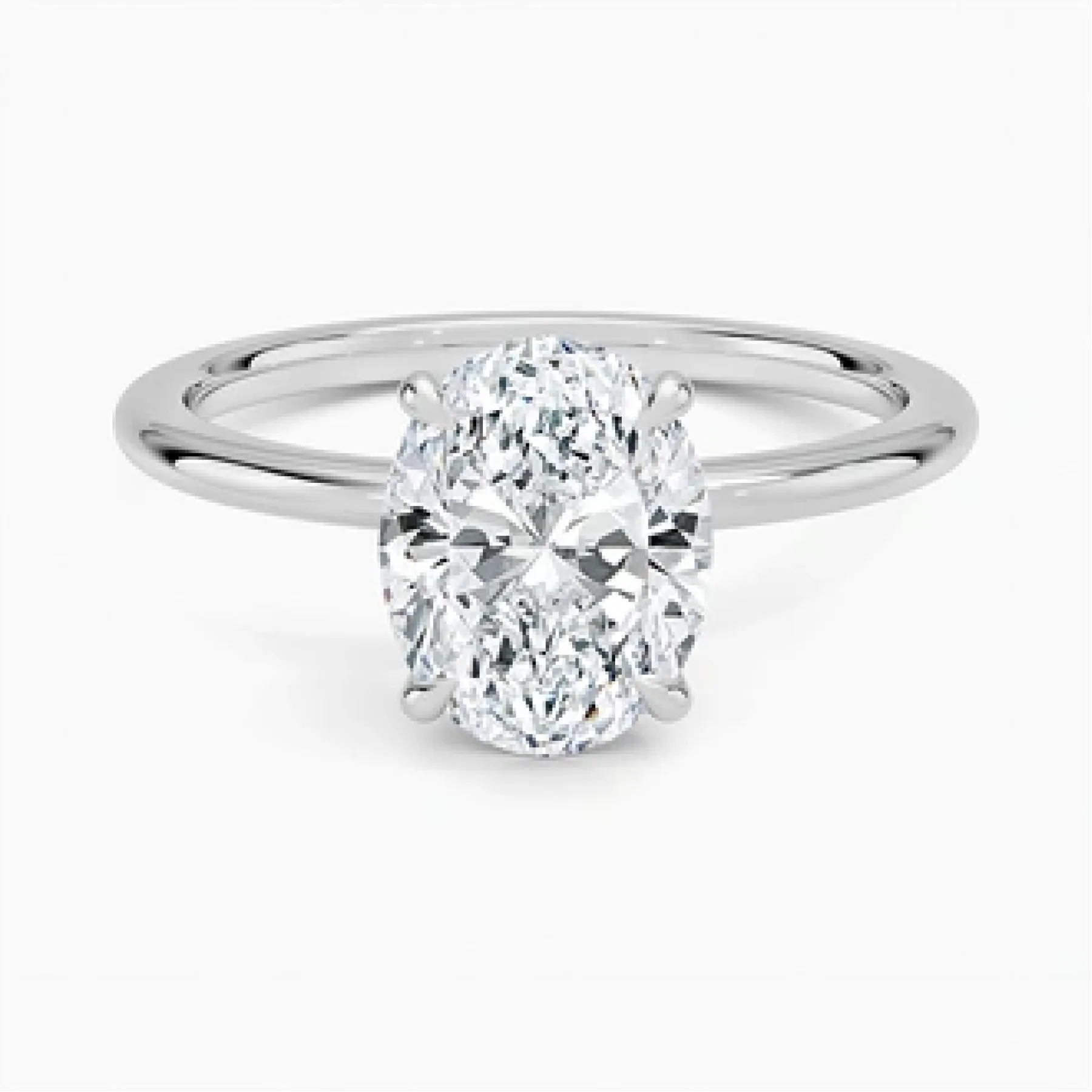 Petite Elodie 1.5mm Solitaire with 2ct Oval Certified Lab Diamond