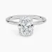 Petite Elodie 1.5mm Solitaire with 2ct Oval Certified Lab Diamond