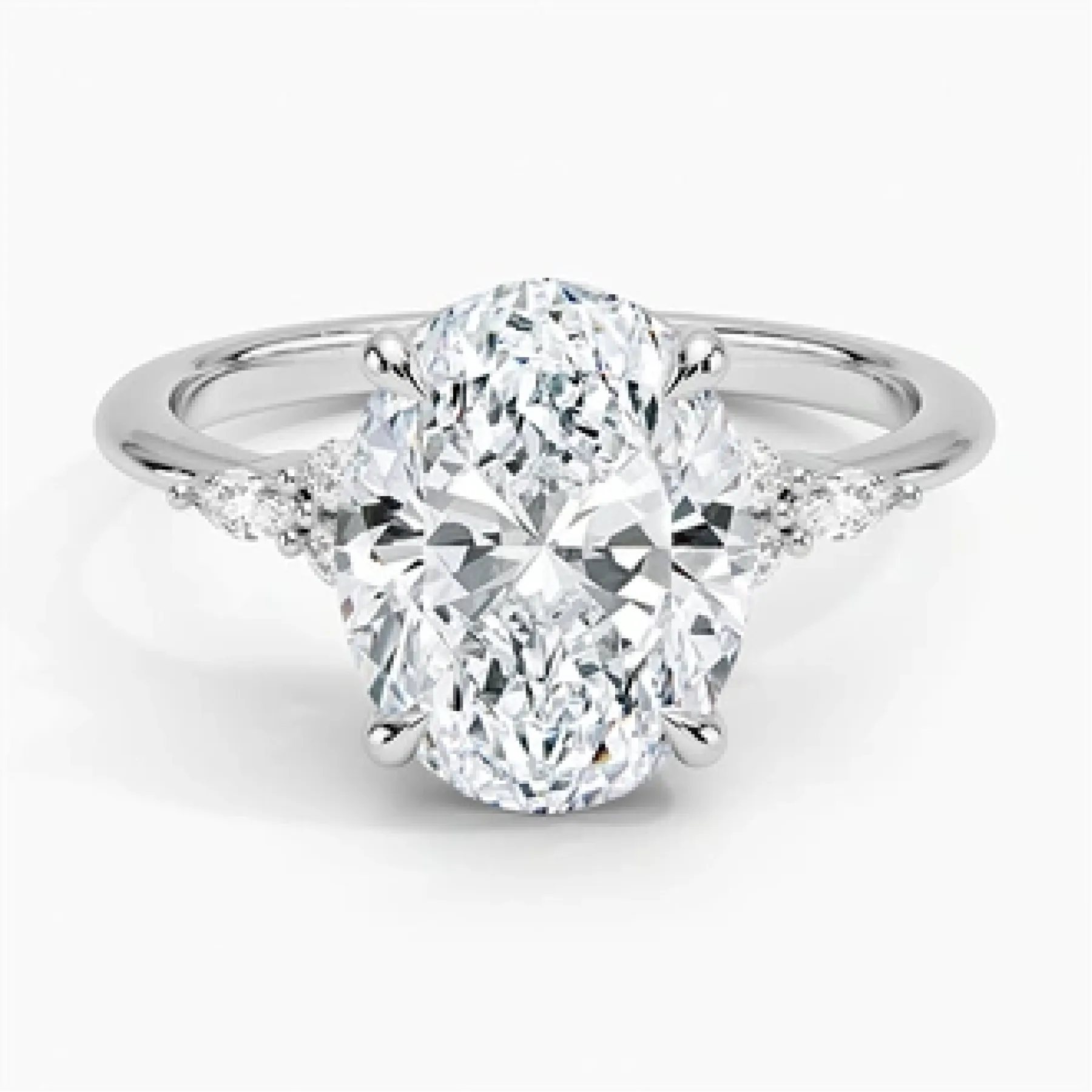 Nadia with 3ct Oval Certified Lab Diamond