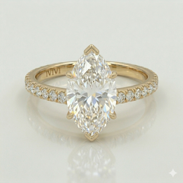 Freesia Hidden Halo with 1.5ct Marquise Certified Lab Diamond