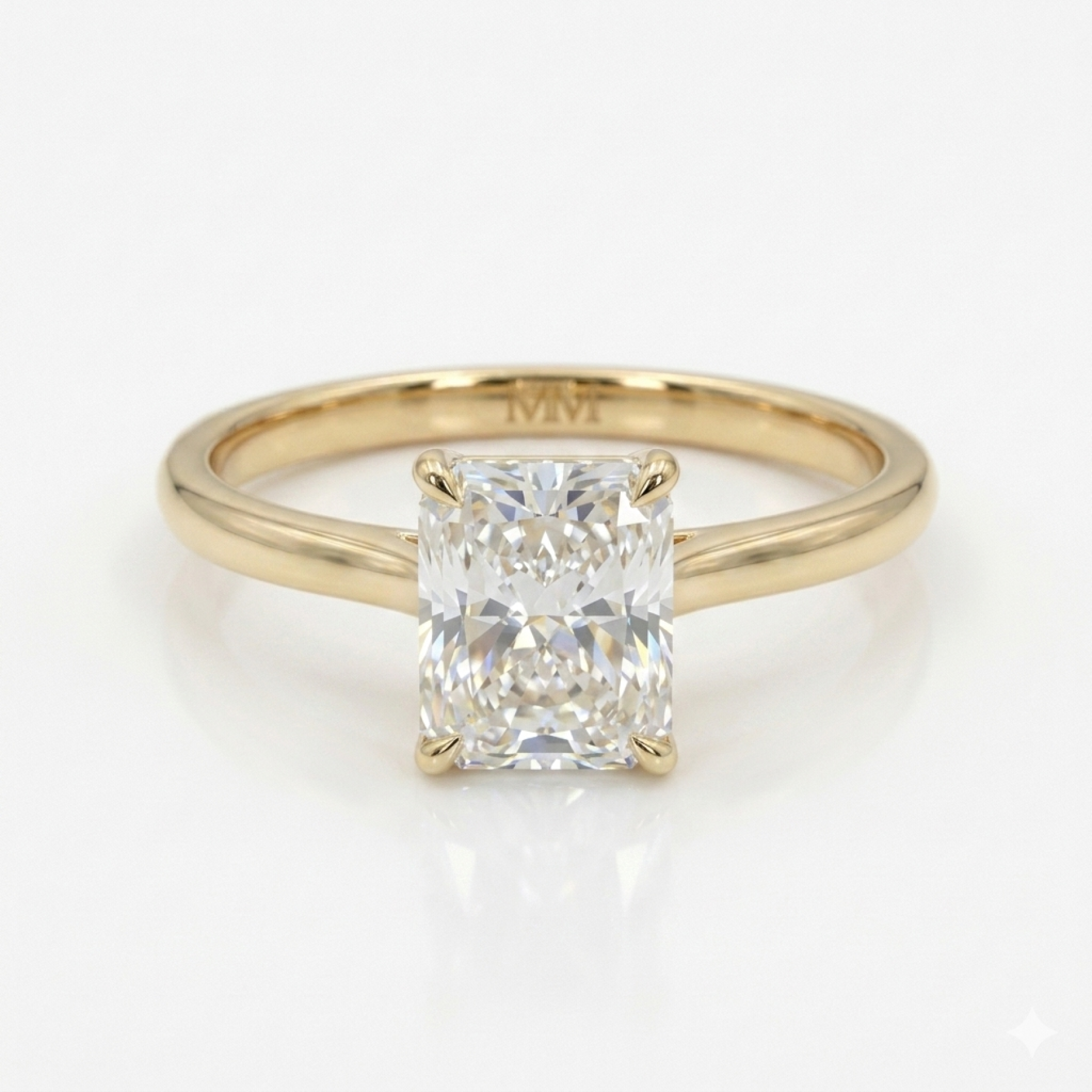Luna 2mm Bezel with 2ct Emerald Certified Lab Diamond