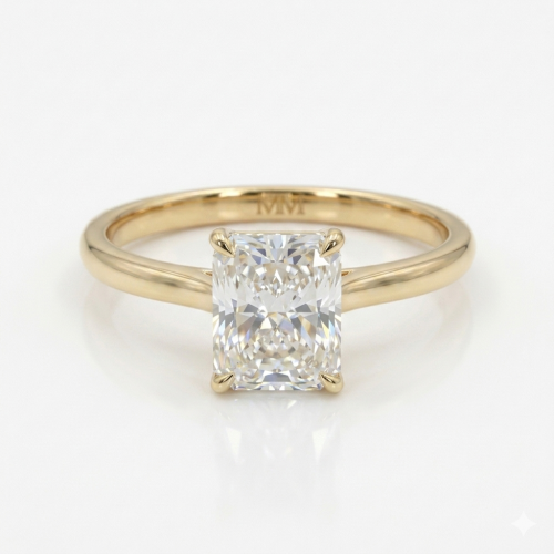 Luna 2mm Bezel with 2ct Emerald Certified Lab Diamond