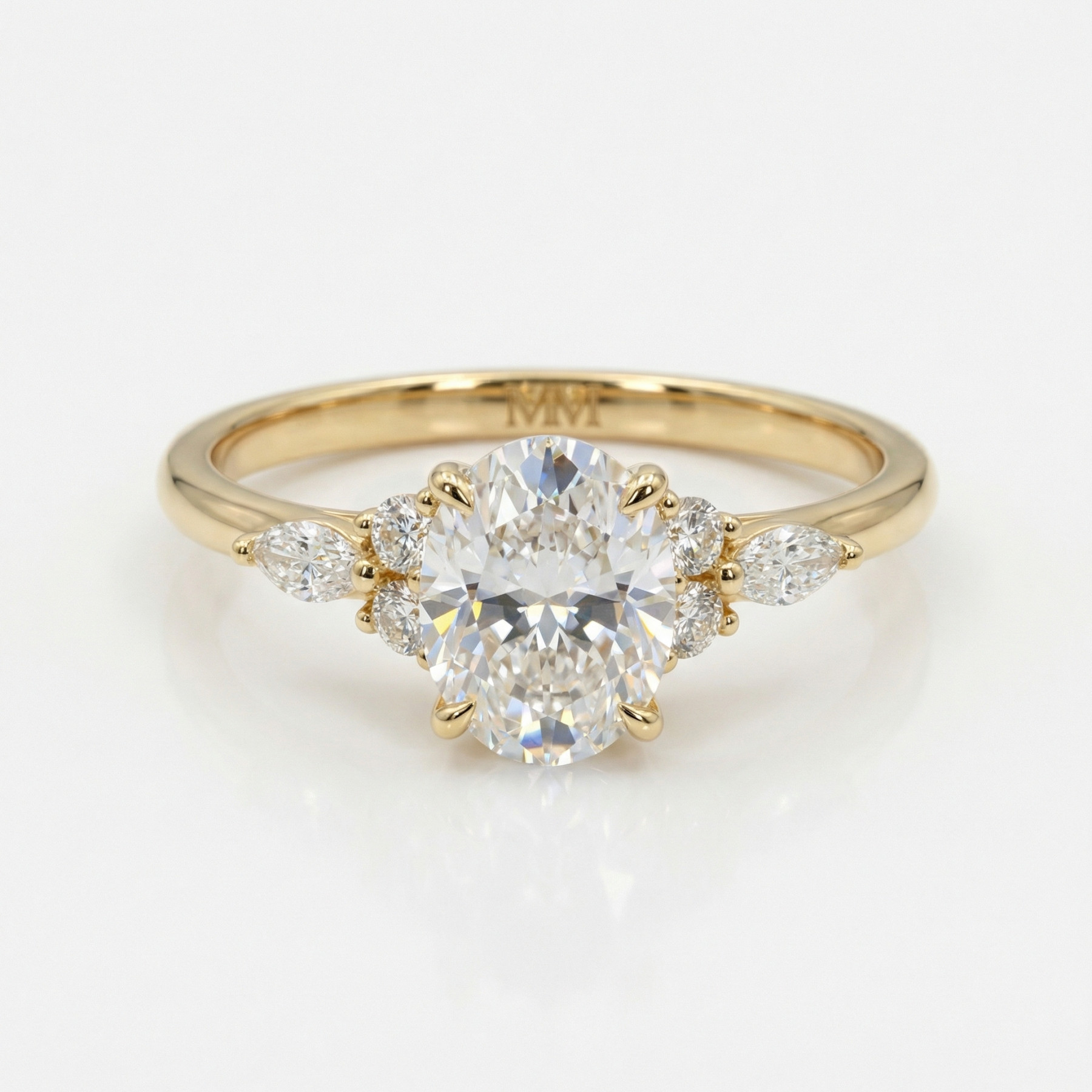 Opera Three Stone with 3ct Oval Certified Lab Diamond