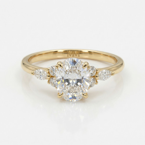 Opera Three Stone with 3ct Oval Certified Lab Diamond
