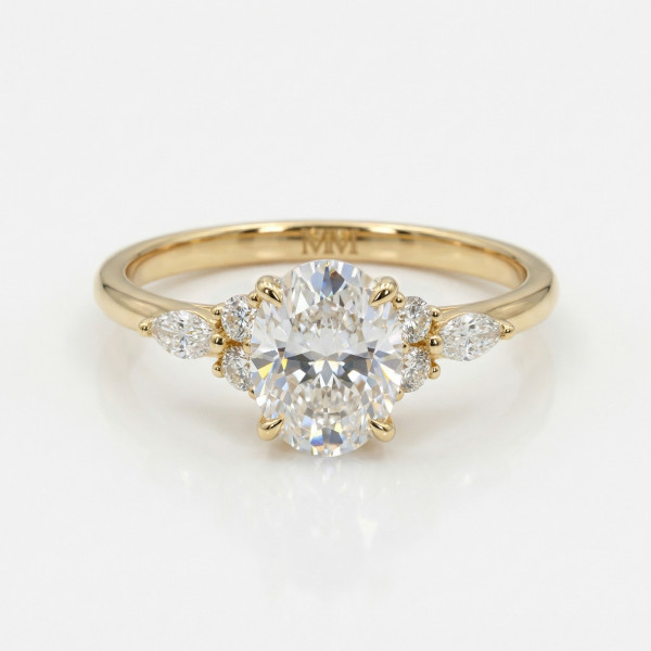 Opera Three Stone with 3ct Oval Certified Lab Diamond